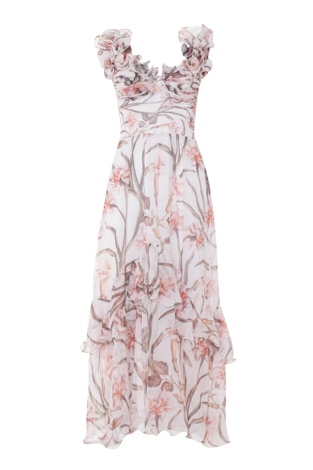 BOTANIC RETRO FLUTTER MAXI DRESS