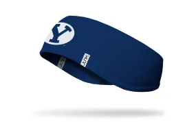 Navy Ear Warmer with Brigham Young University Logo
