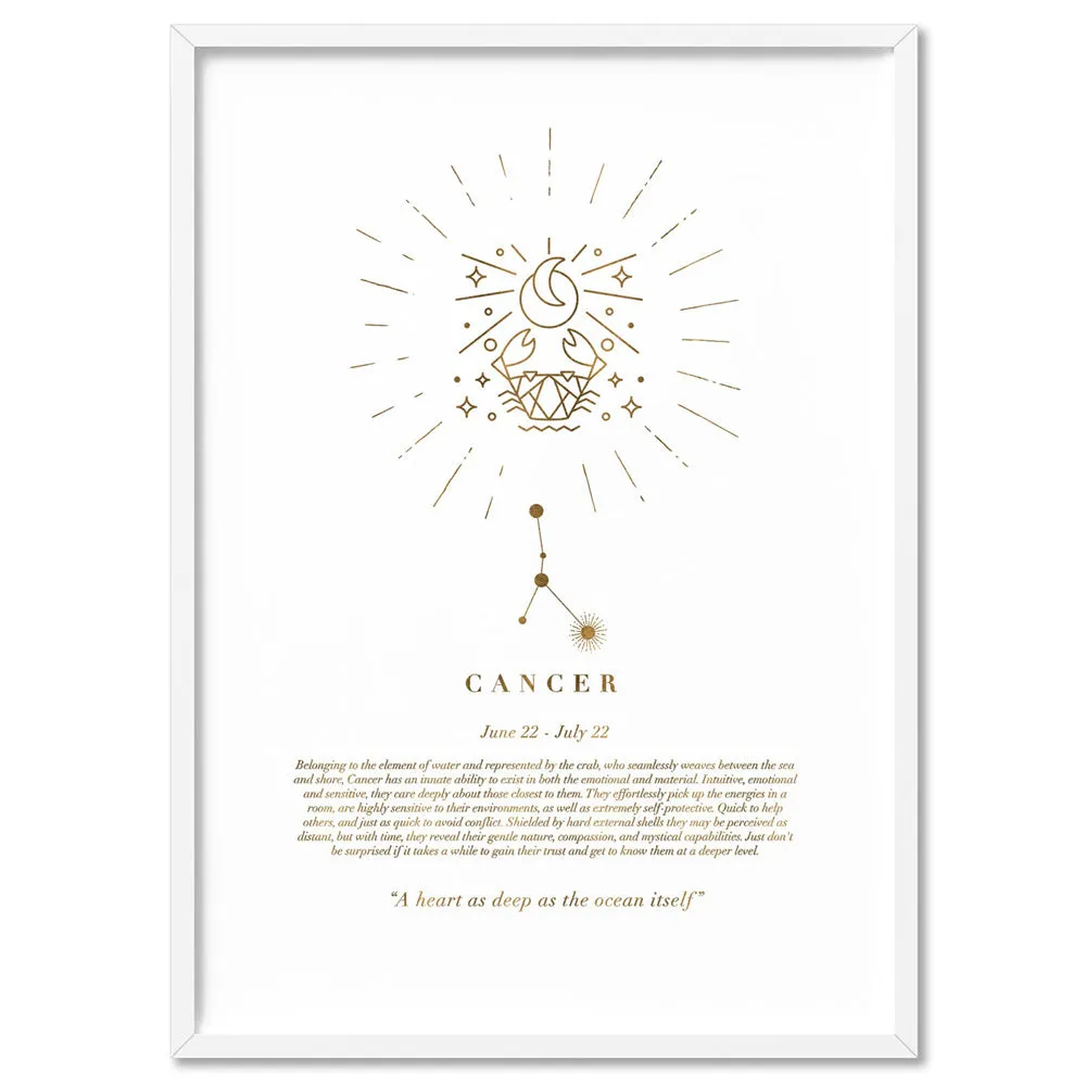 Cancer Star Sign | Celestial Boho (faux look foil) - Art Print