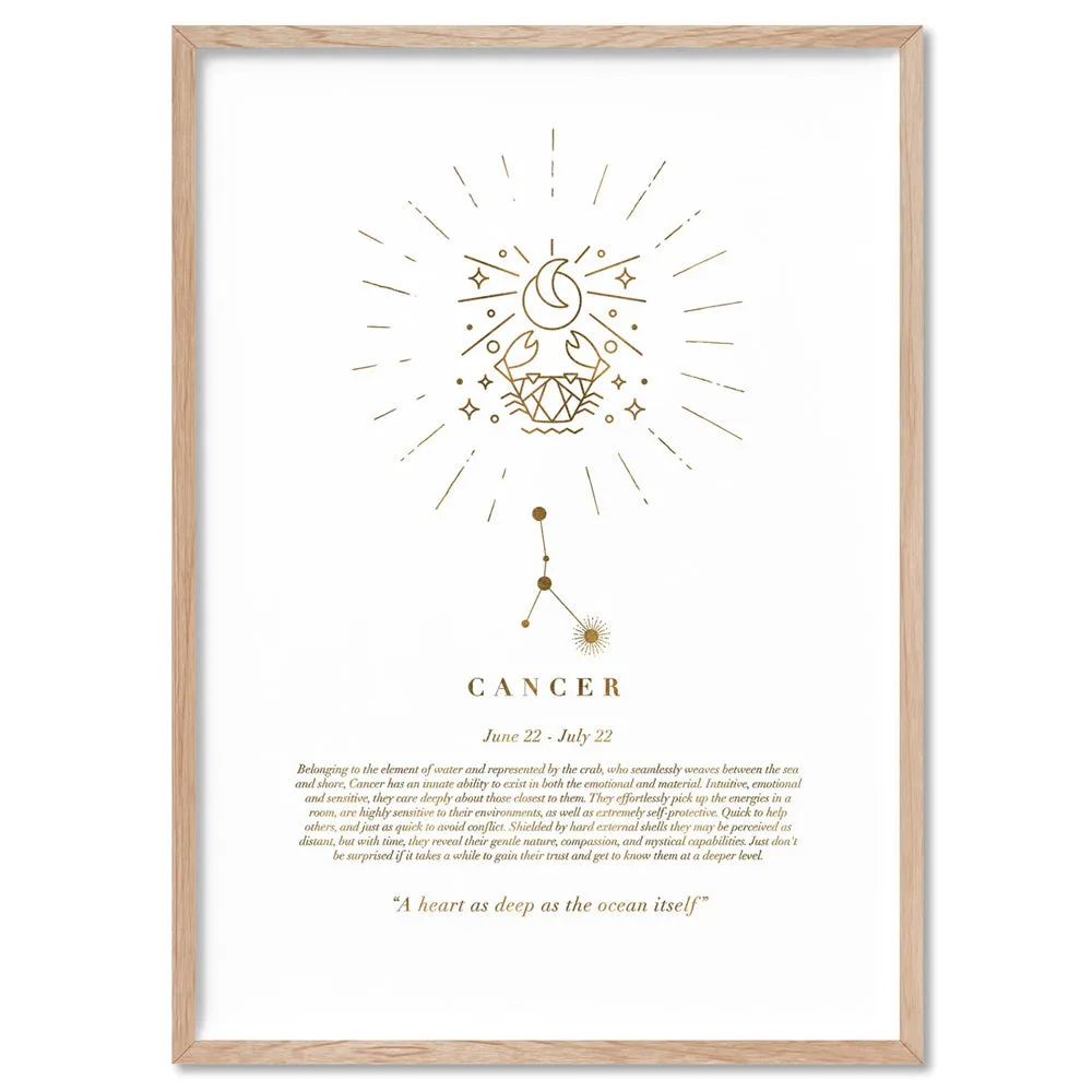 Cancer Star Sign | Celestial Boho (faux look foil) - Art Print