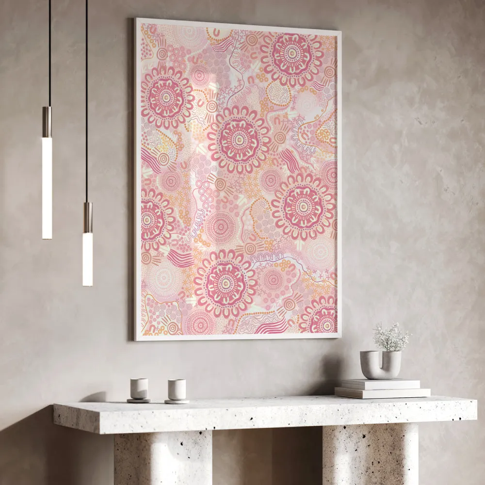 Canobie Winter in Pastel Pink - Art Print by Leah Cummins