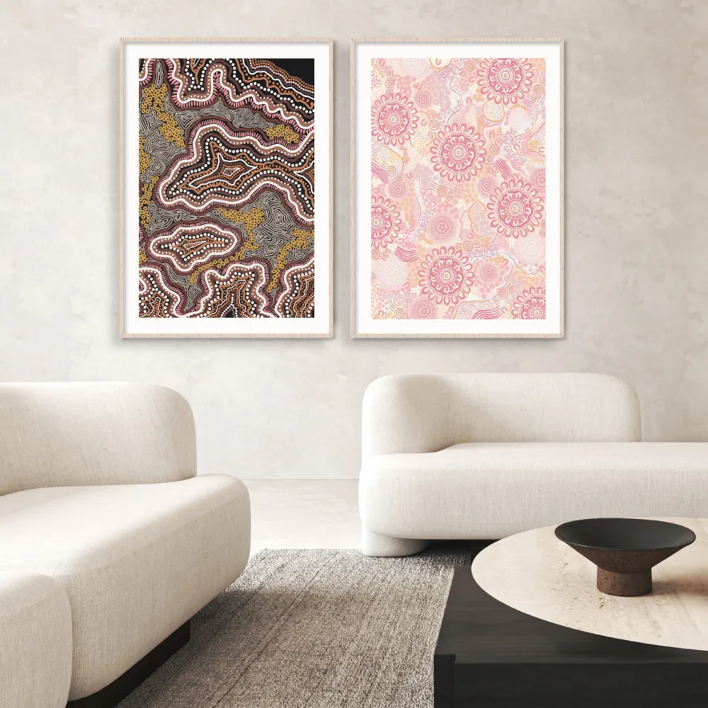 Canobie Winter in Pastel Pink - Art Print by Leah Cummins
