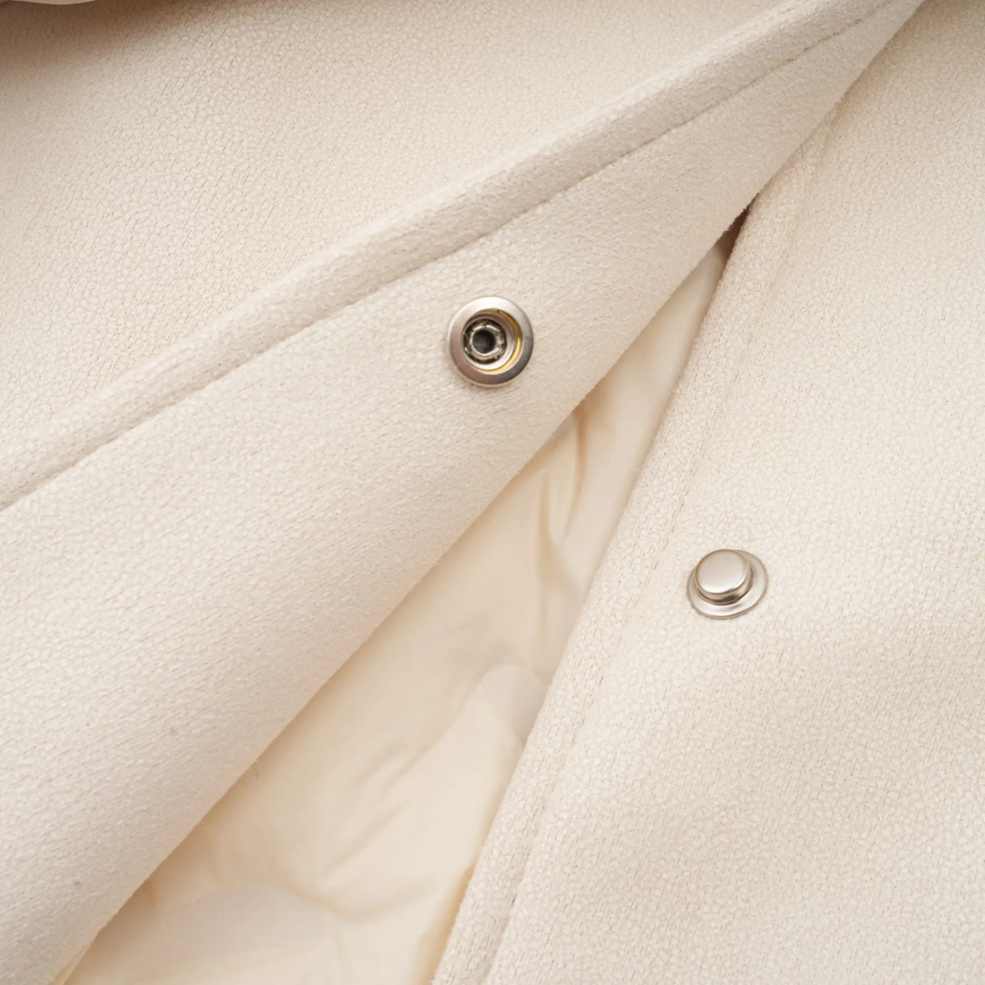 Ccile white suede fur padded short coat
