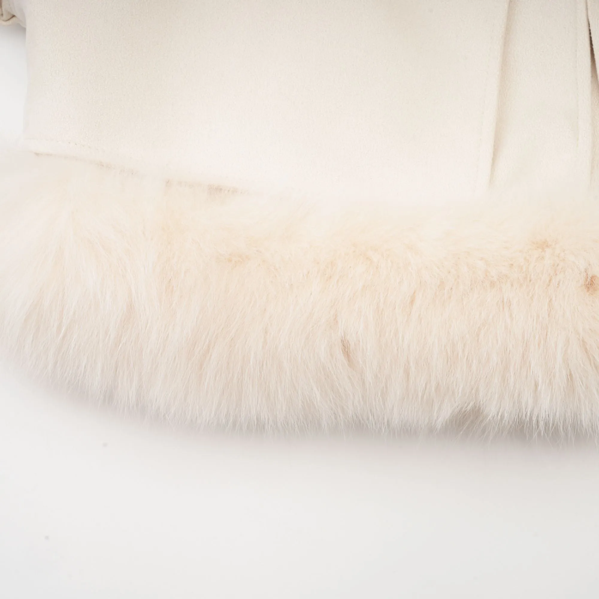 Ccile white suede fur padded short coat