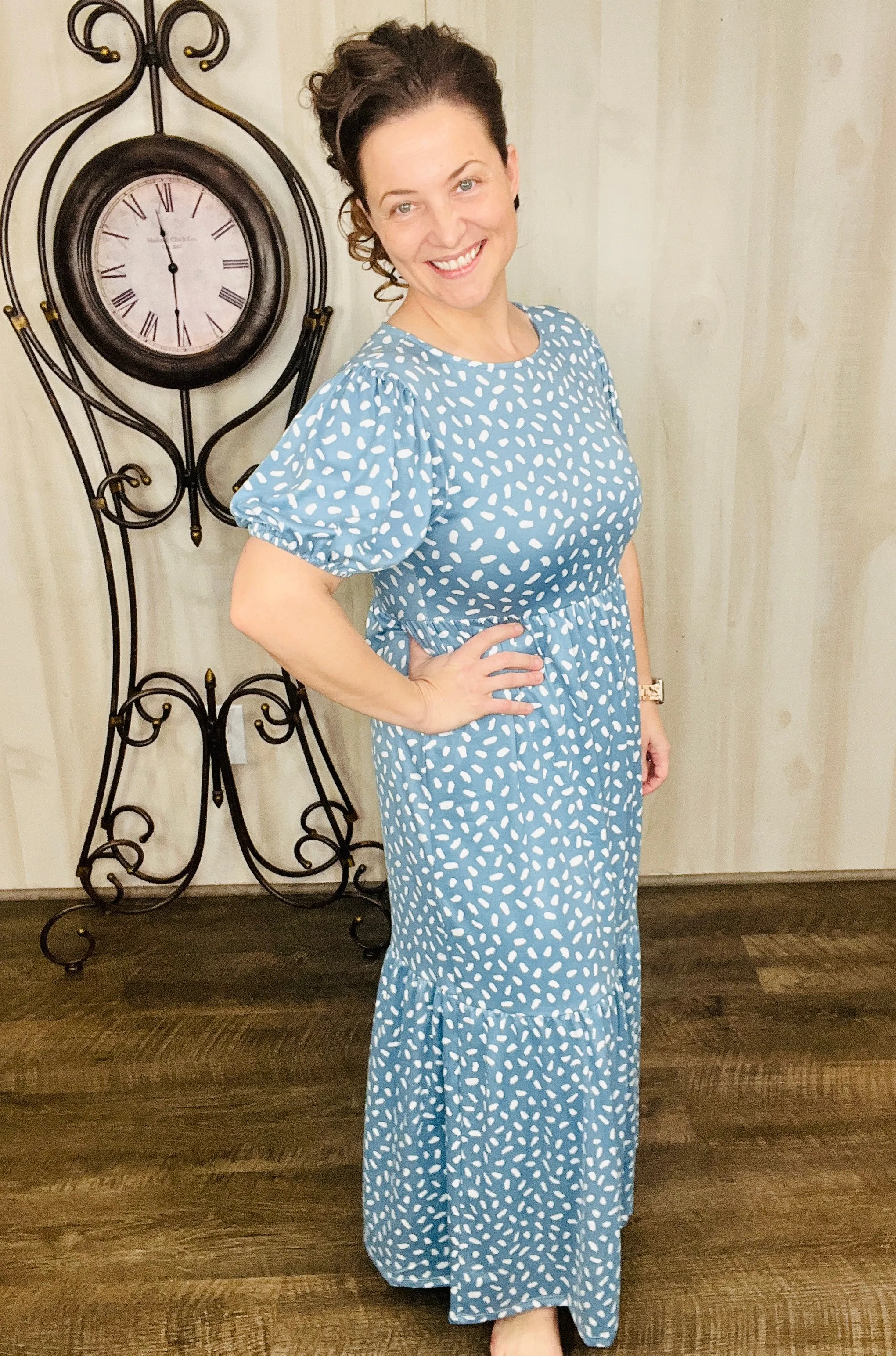 Christina Confetti Dress- Denim