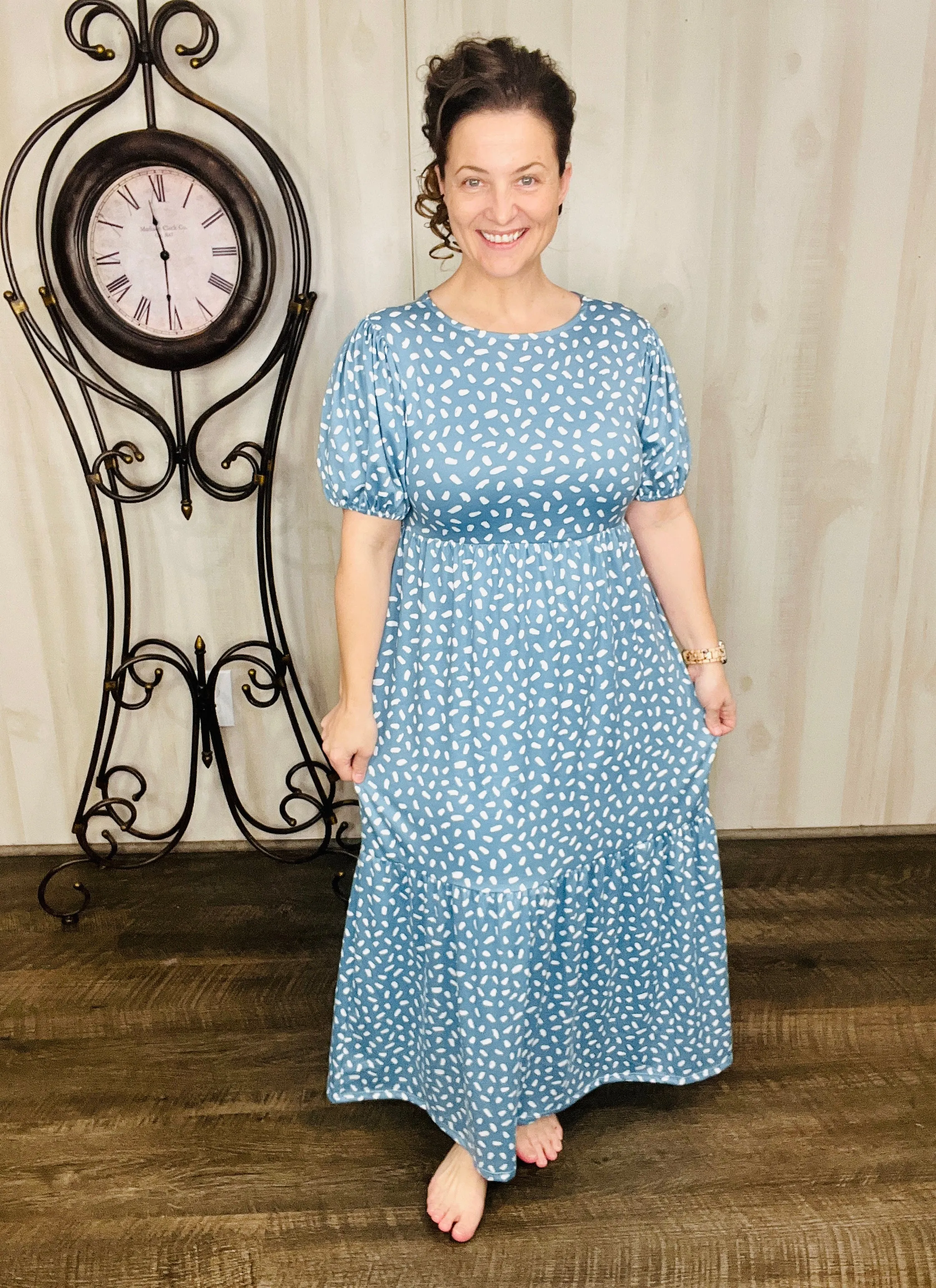Christina Confetti Dress- Denim
