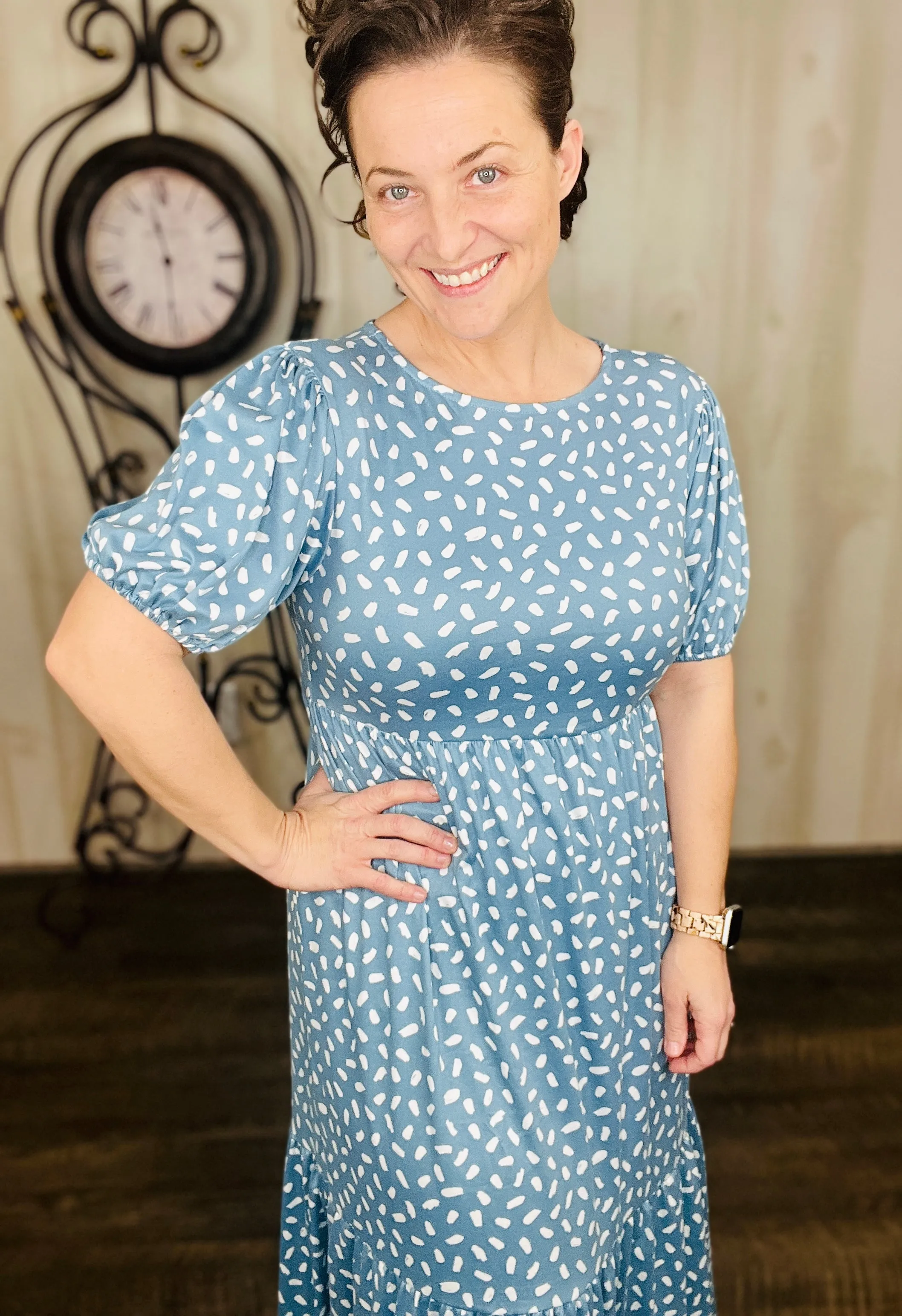 Christina Confetti Dress- Denim