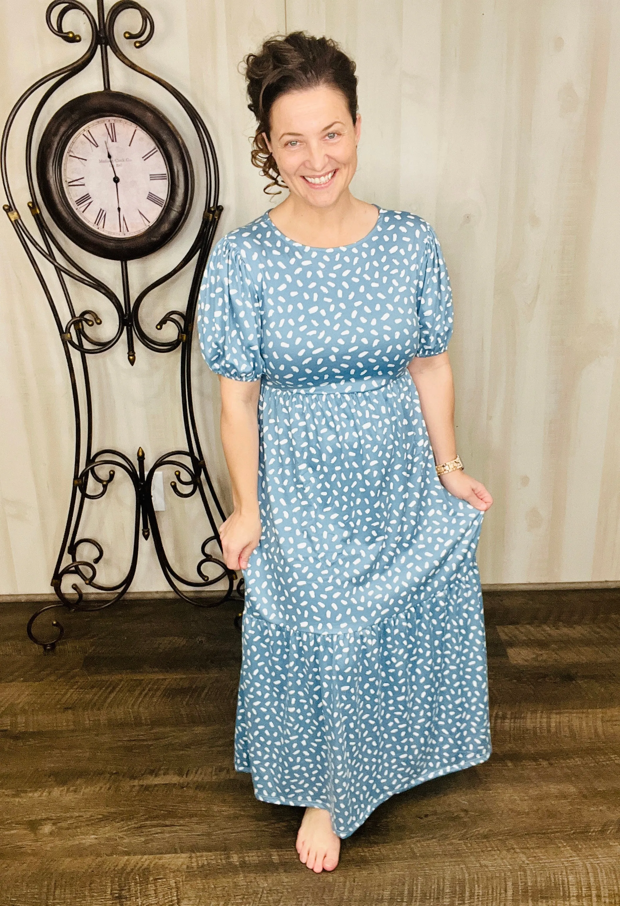 Christina Confetti Dress- Denim