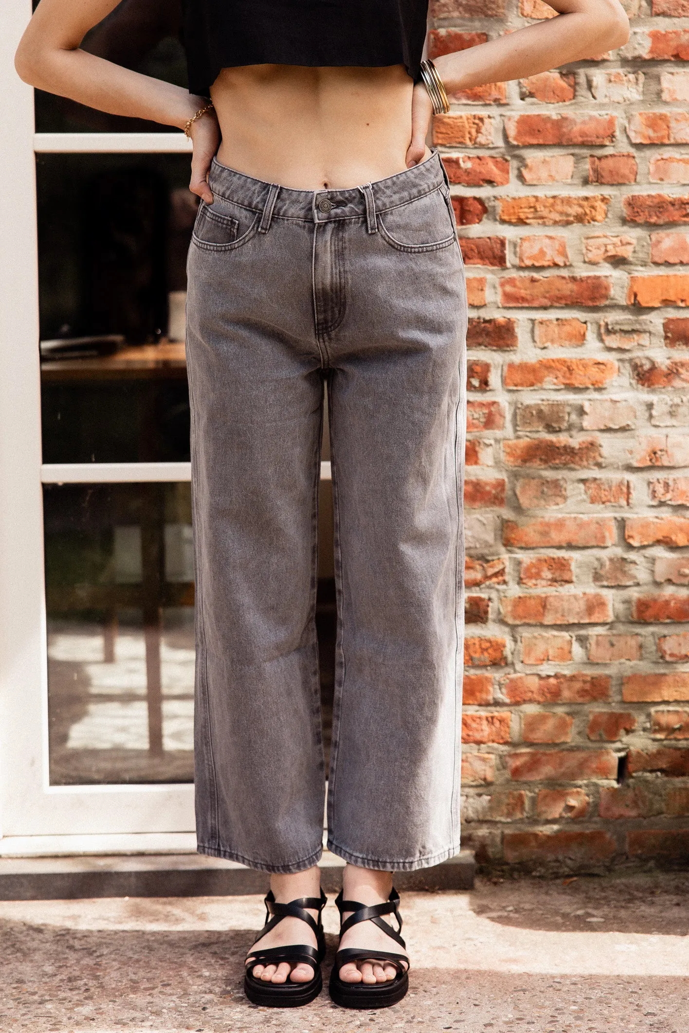 Colombe Denim Mid Wide Grey