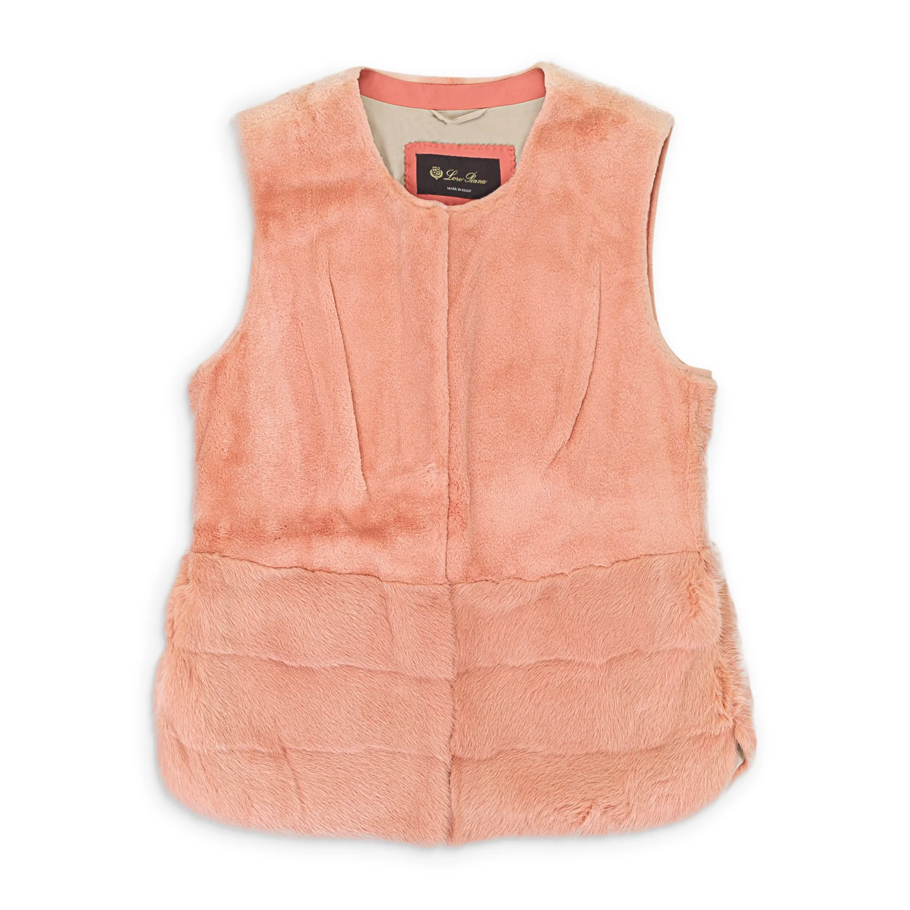 COLORBLOCK PATTERN FUR CORAL JACKET