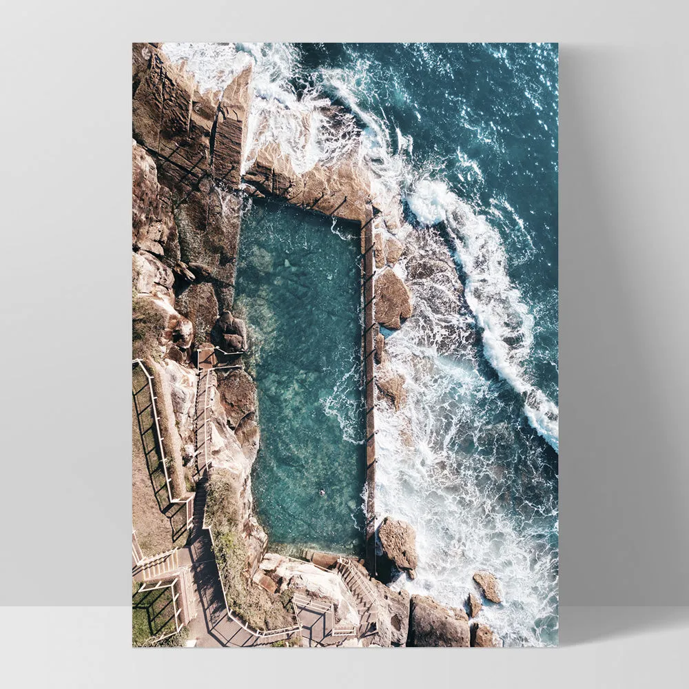 Coogee Rock Pool Aerial II - Art Print by Beau Micheli