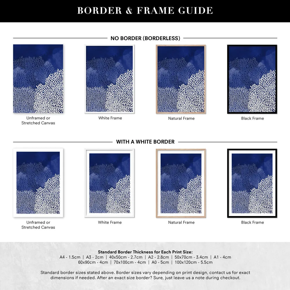 Coral Sea Fans Vertical Blues - Art Print