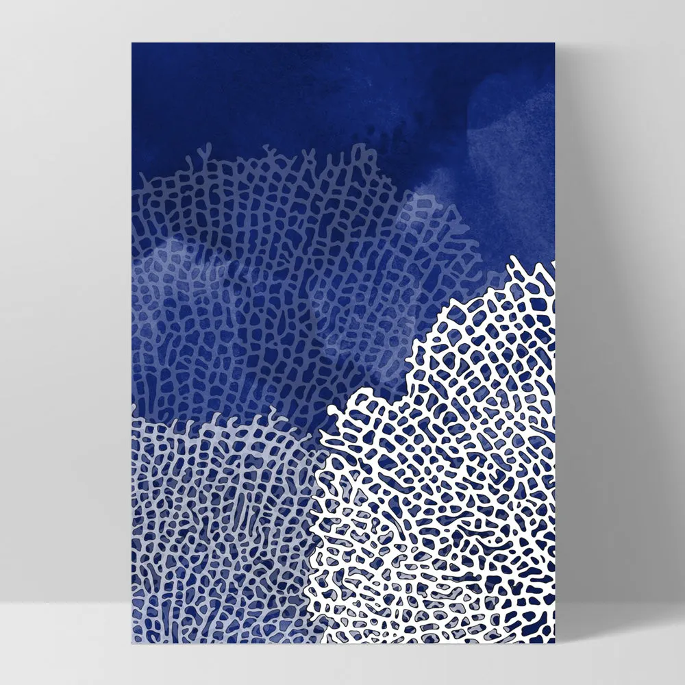 Coral Sea Fans Vertical Blues - Art Print