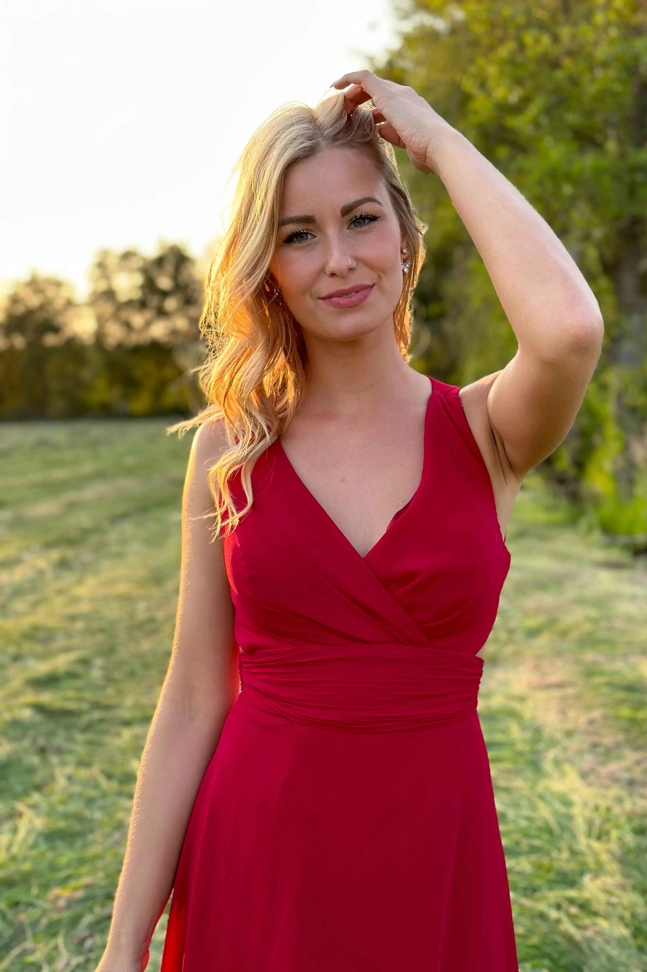 Cut Out Dress - Cerise Red