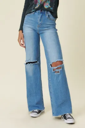 Daisy Distressed Wide Fit Jeans