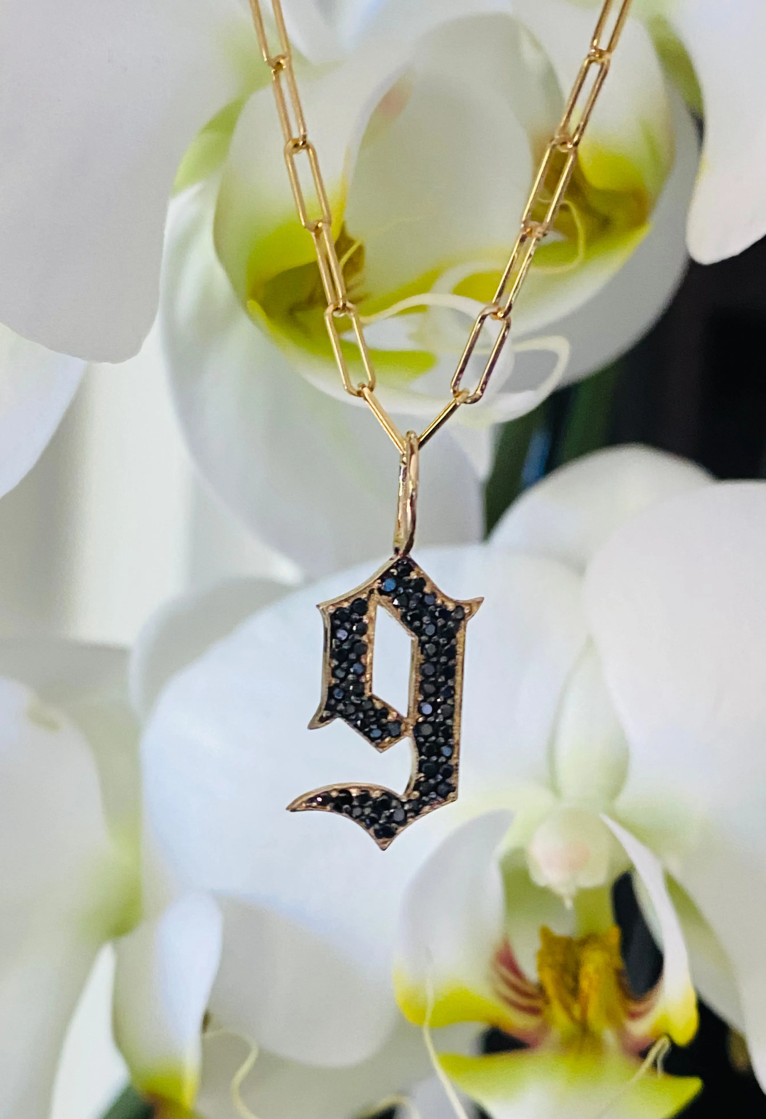 DIAMOND GOTHIC LETTER CHARMS