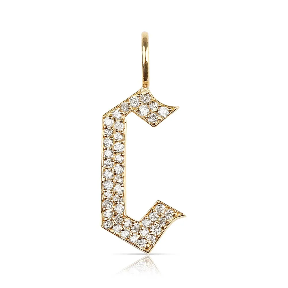 DIAMOND GOTHIC LETTER CHARMS