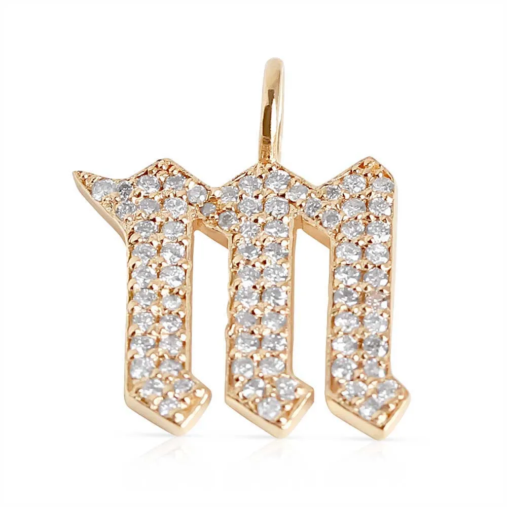 DIAMOND GOTHIC LETTER CHARMS