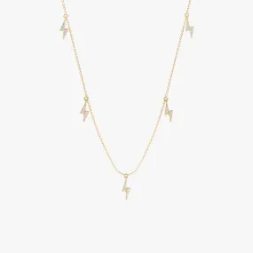 Diamond Lightning Bolt Drop Necklace, Briella