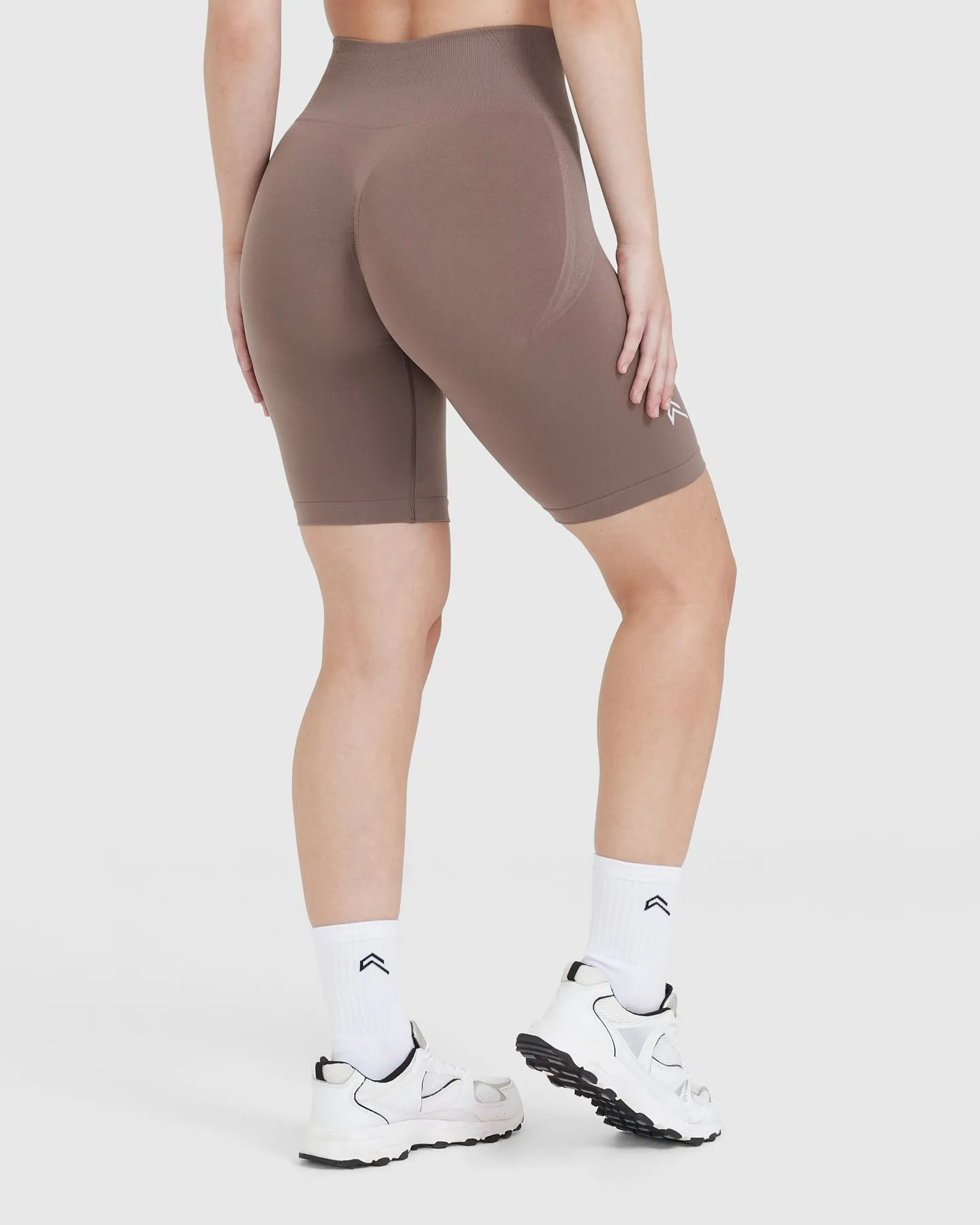 Effortless Washed Cool Brown Seamless Cycling Shorts