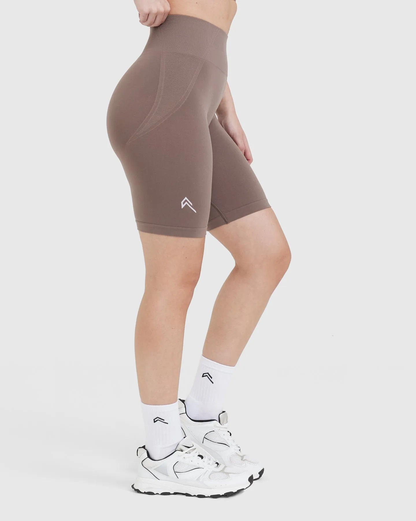 Effortless Washed Cool Brown Seamless Cycling Shorts