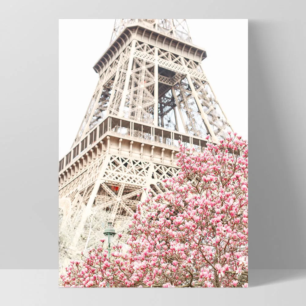Eiffel Tower Paris | Cherry Blossom I - Art Print by Victoria's Stories