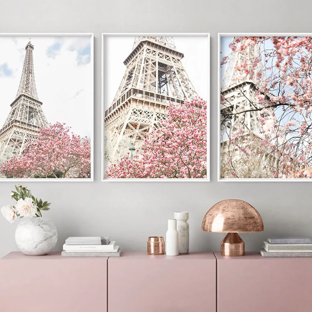Eiffel Tower Paris | Cherry Blossom I - Art Print by Victoria's Stories