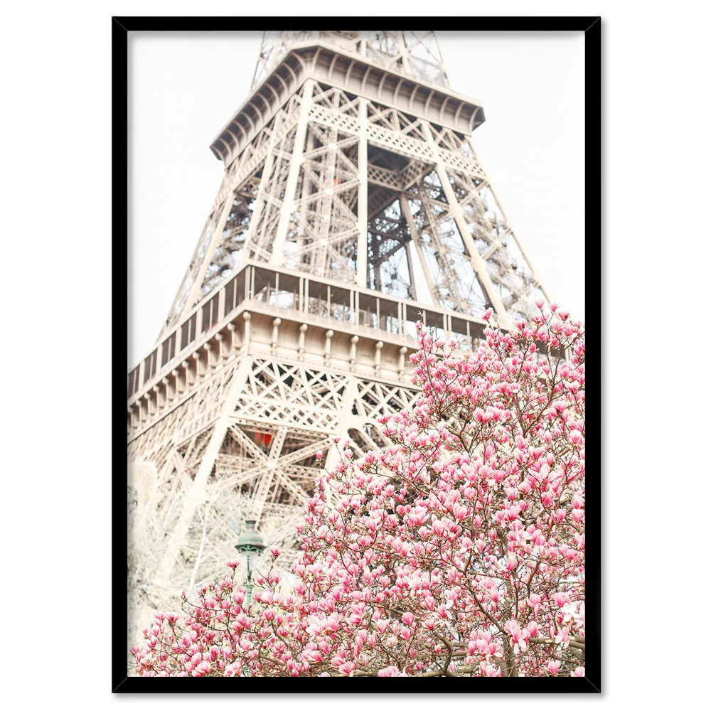 Eiffel Tower Paris | Cherry Blossom I - Art Print by Victoria's Stories