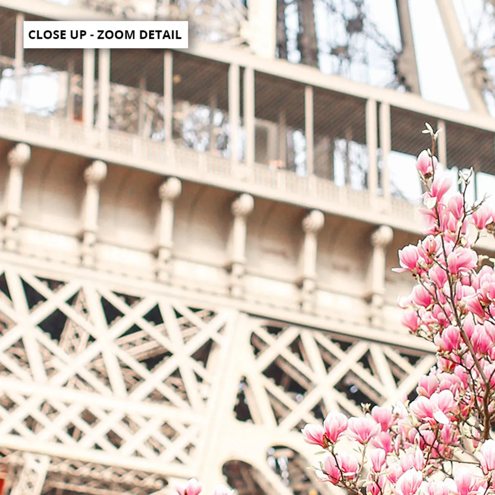 Eiffel Tower Paris | Cherry Blossom I - Art Print by Victoria's Stories