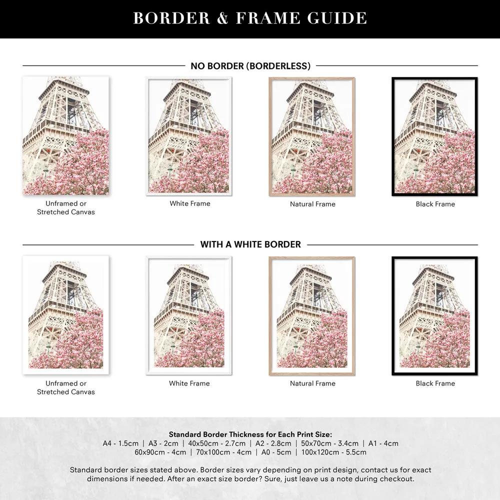 Eiffel Tower Paris | Cherry Blossom I - Art Print by Victoria's Stories