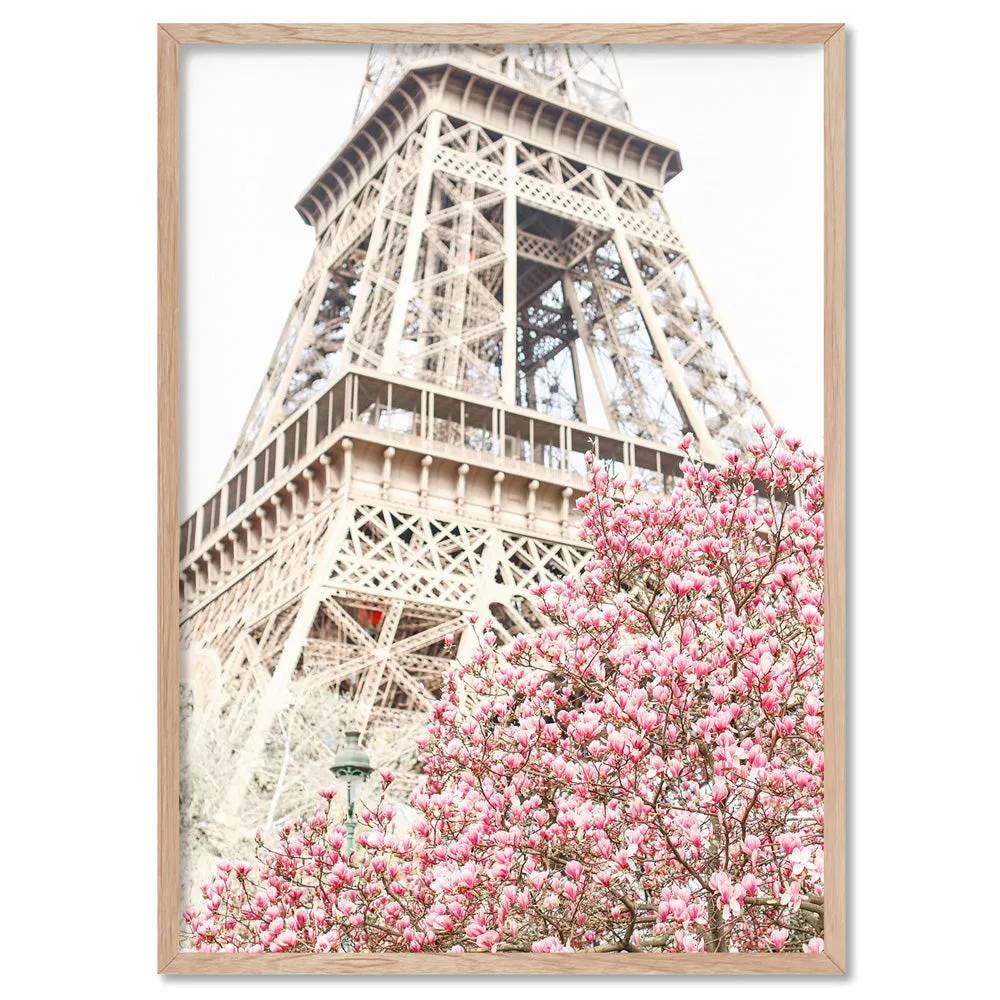 Eiffel Tower Paris | Cherry Blossom I - Art Print by Victoria's Stories