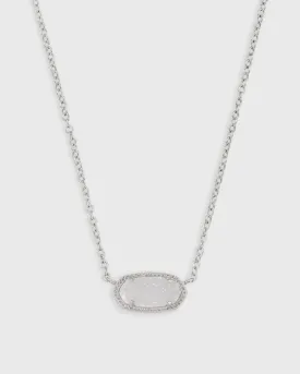 Elisa Short Pendant Necklace Silver Iri Drusy