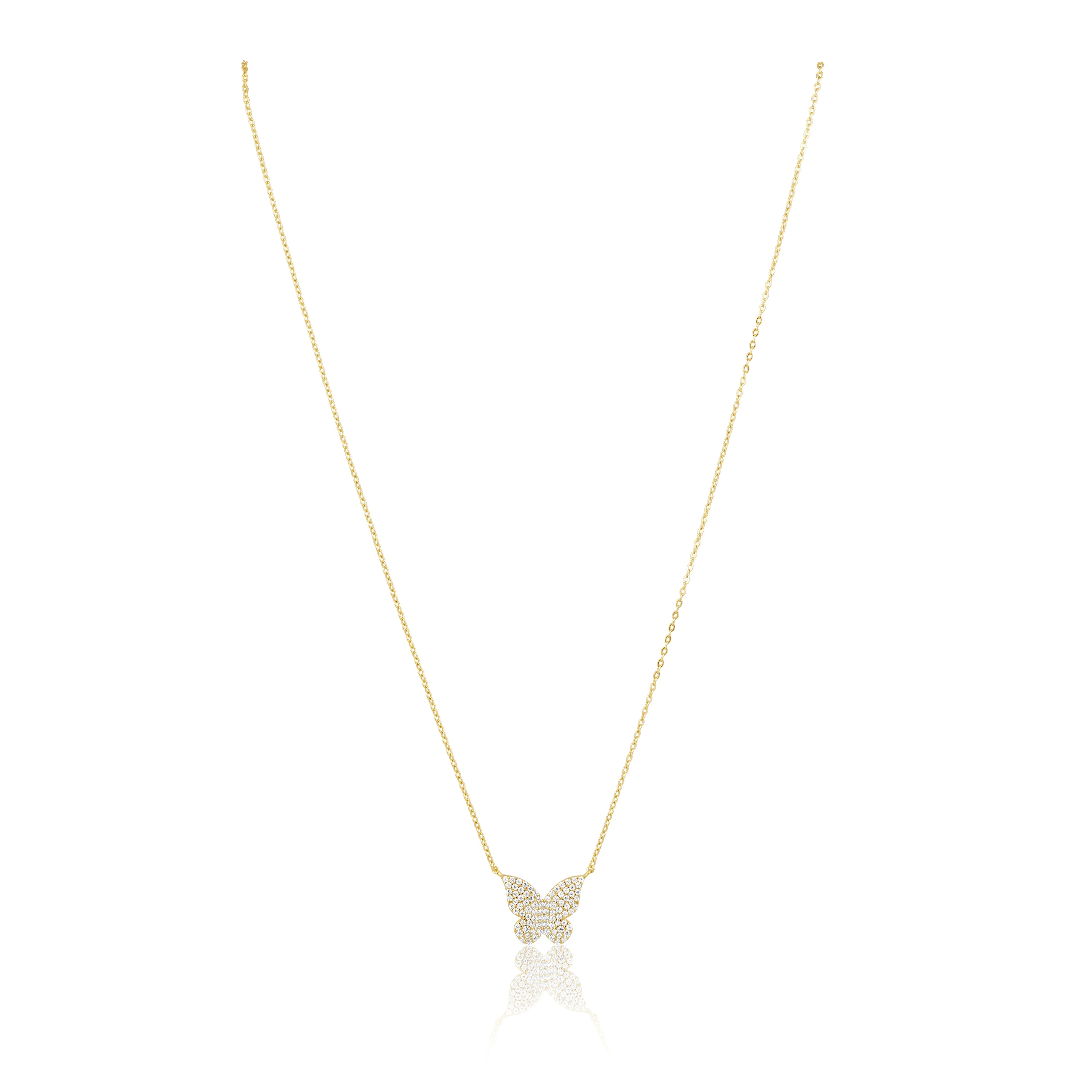 Elsie Pave Butterfly Necklace