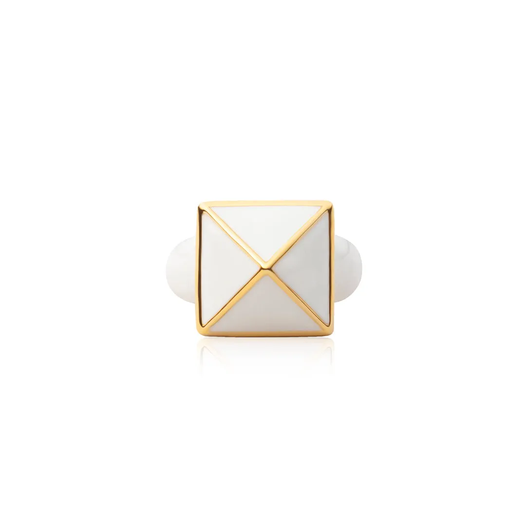 Enamel Pyramid One Stud Ring