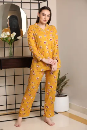 Exotic floral garden Classic Collar Night suit
