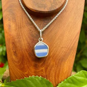 Faded Denim Sterling Silver Pendant