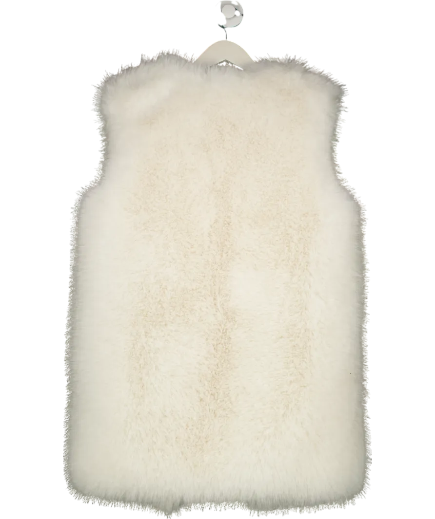 Fashion Nova Cream Denver Fur Vest UK S