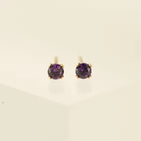 February Birthstone Gold-Filled Stud Earrings