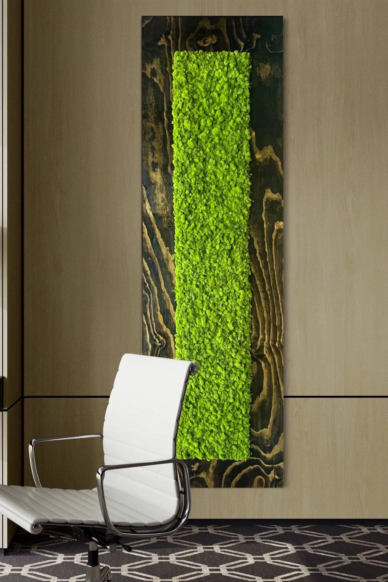 Finished Wood Moss Wall Decor