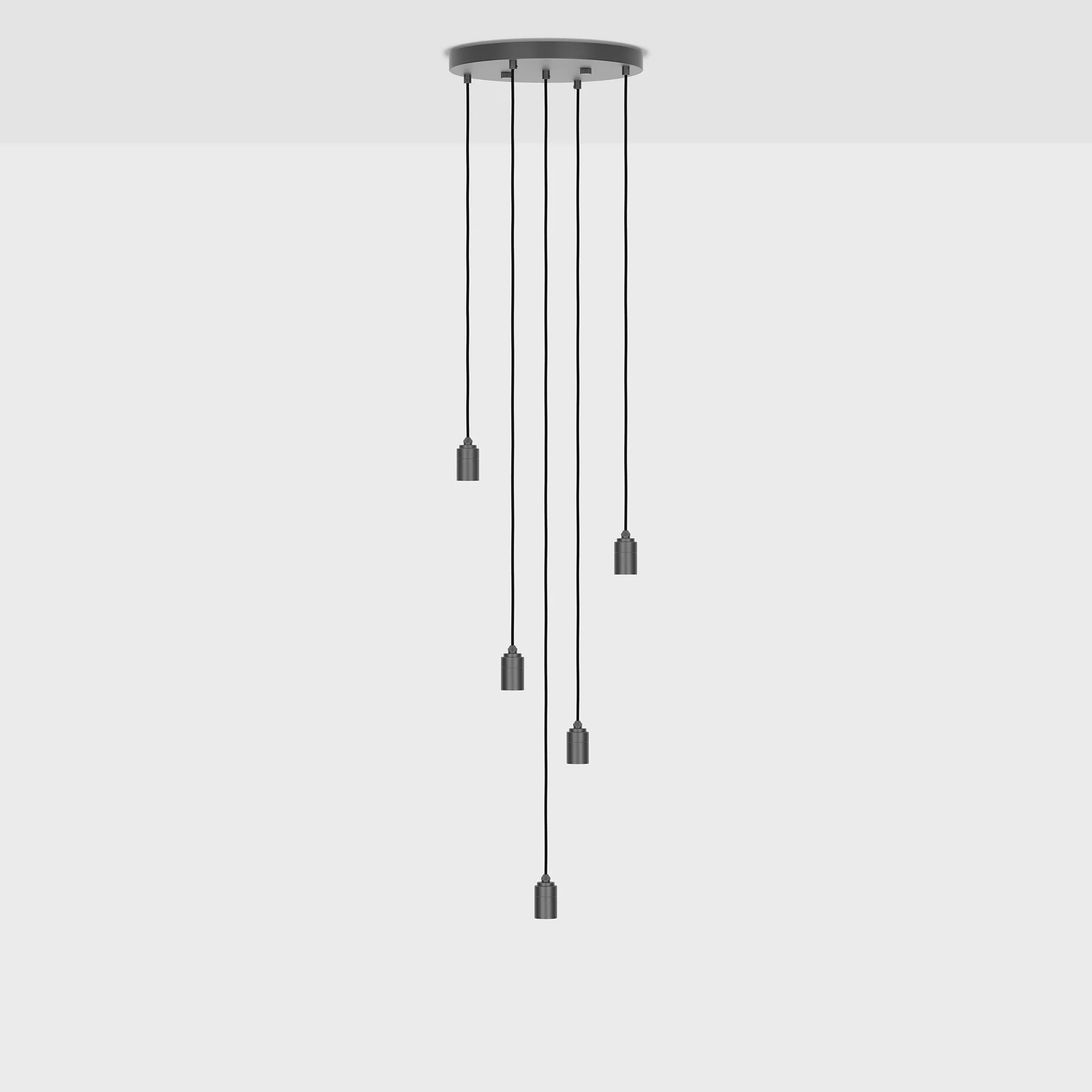 Five Pendant in Graphite   Oval II