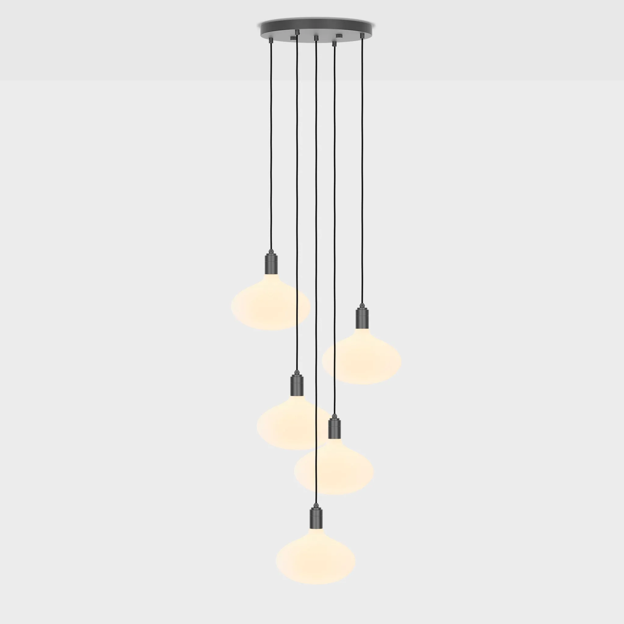 Five Pendant in Graphite   Oval II