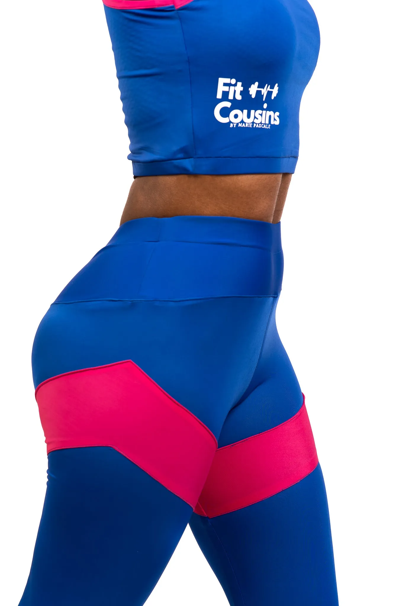 Flirty Trendy Pink and Blue Gym Outfit Set for ladies - FULL SET