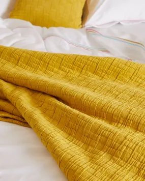 Foxford Gold Matelassé Waffle Throw