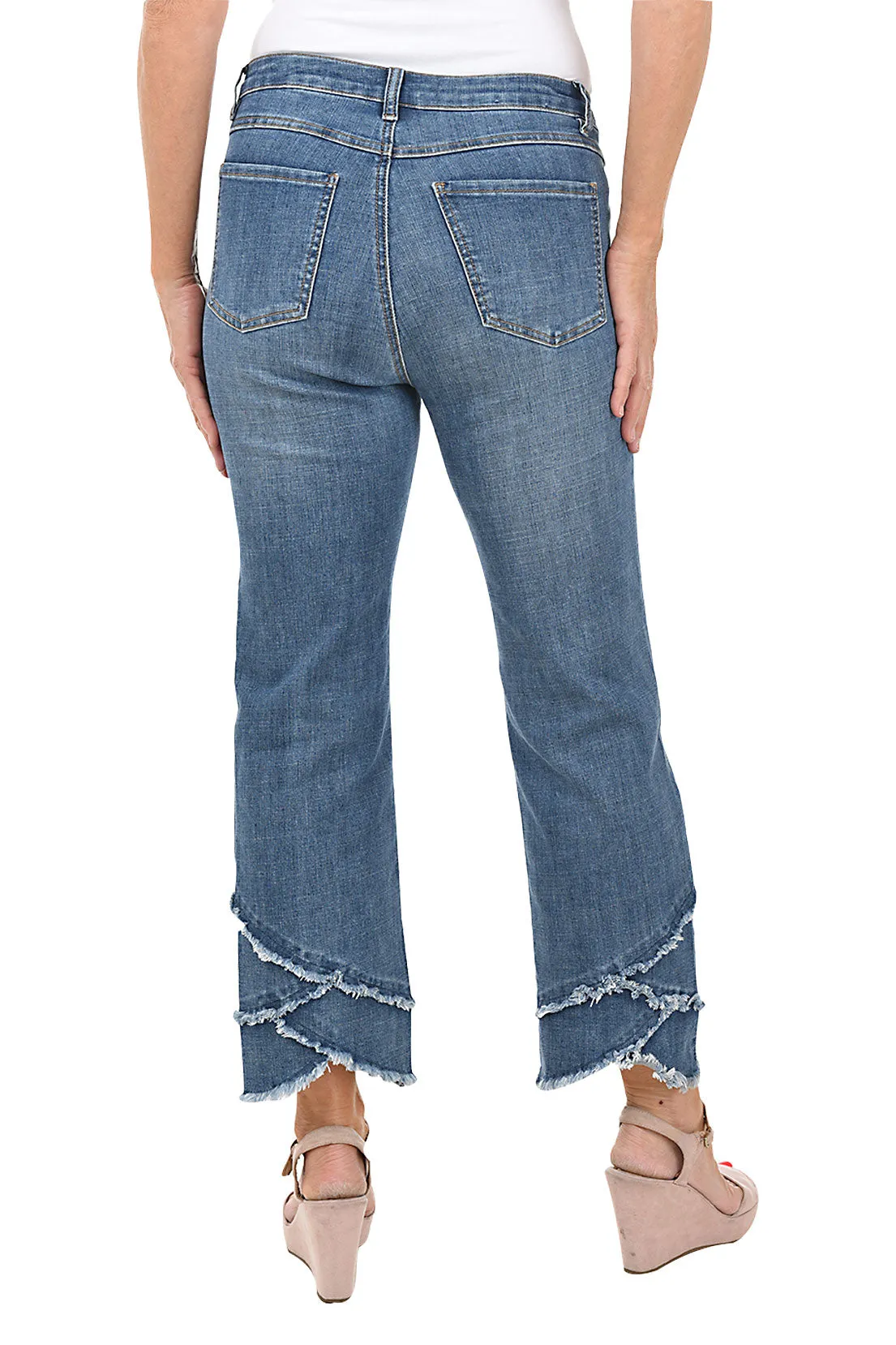 Frayed Tulip Denim Ankle Pant
