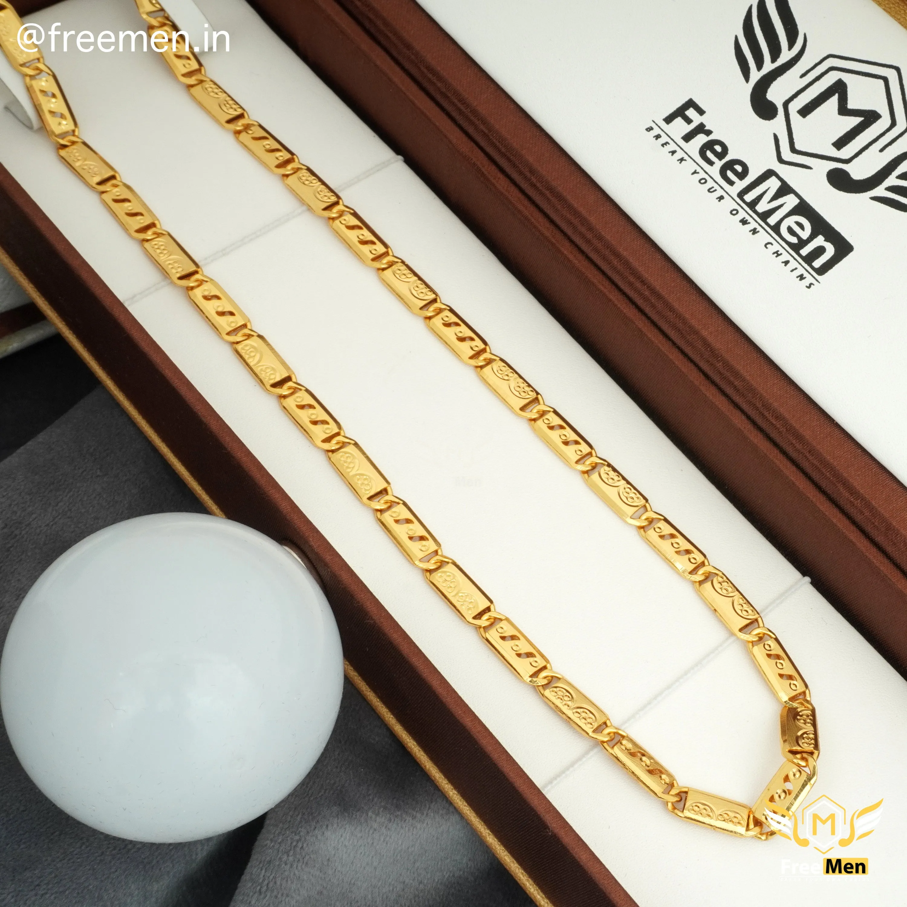 Freemen Glamorous Parallel OBO Golden Nawabi Biscuit Chain - FMC28