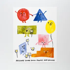 Friends of All Shapes and Sizes - Risograph Print