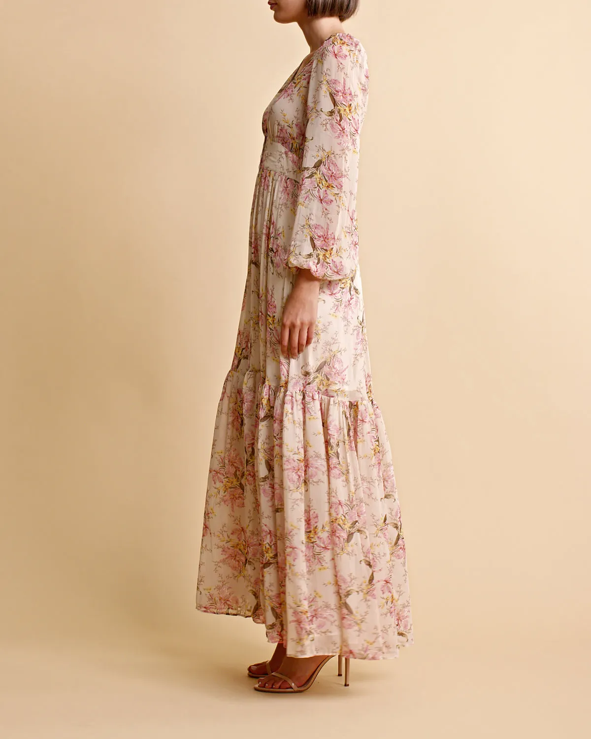 Georgette Maxi Dress Vintage Lilies