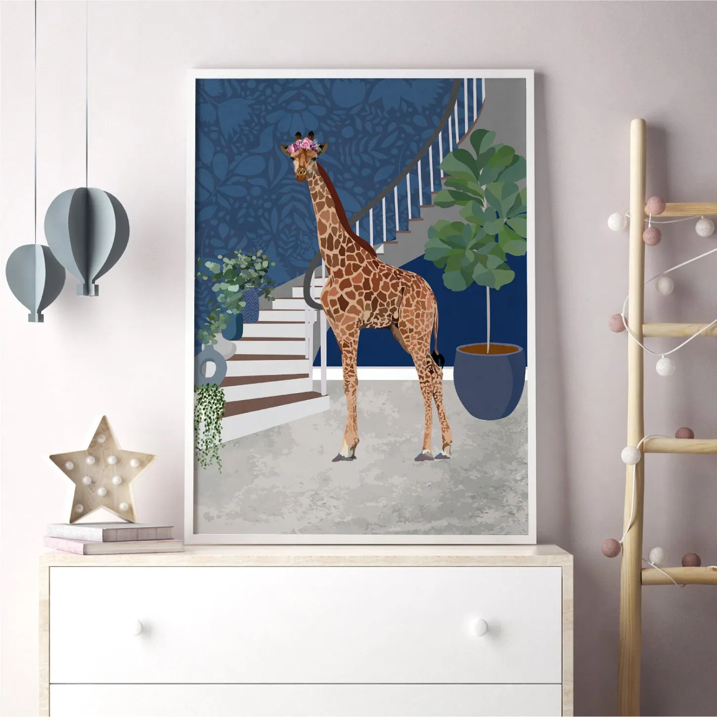 Giraffe in the House - Art Print