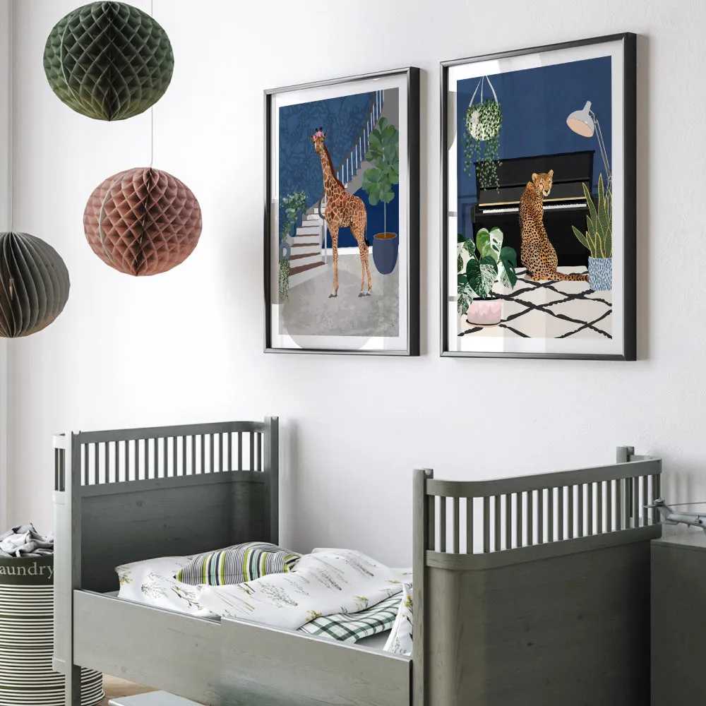 Giraffe in the House - Art Print