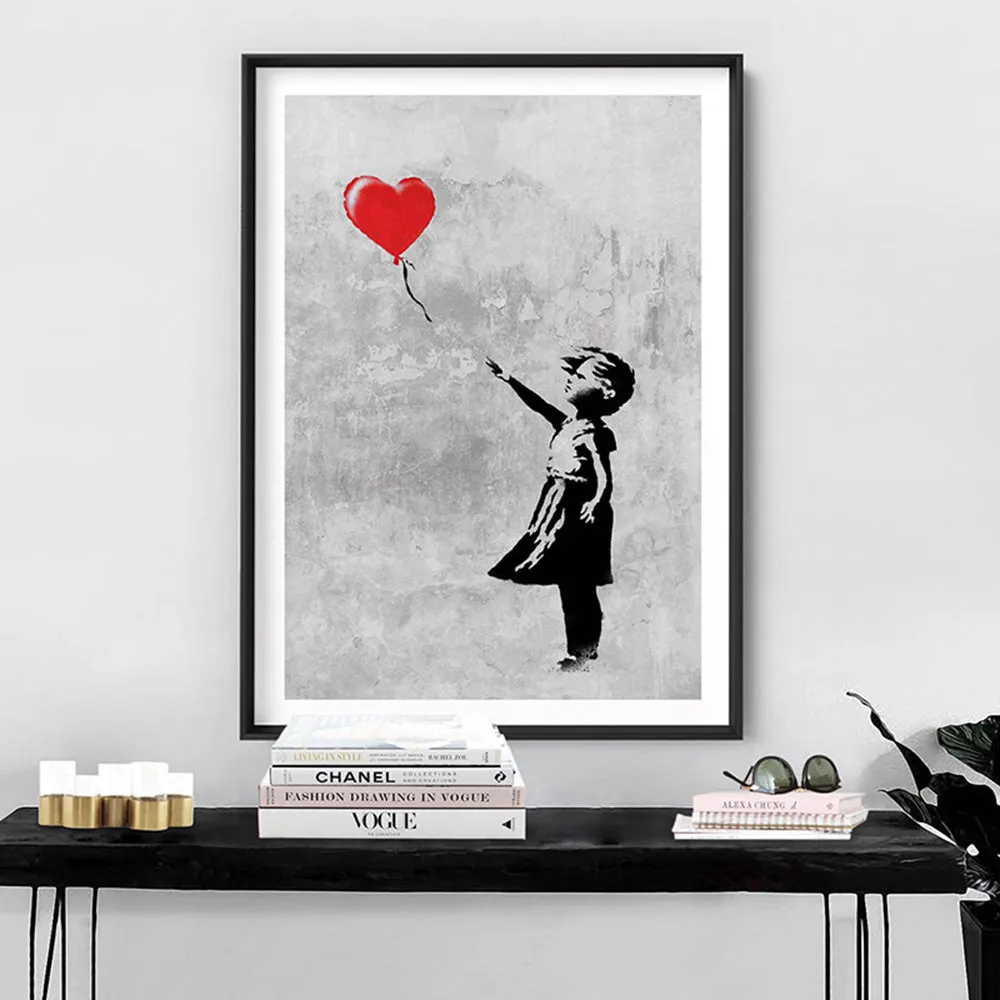Girl With Red Balloon - Art Print